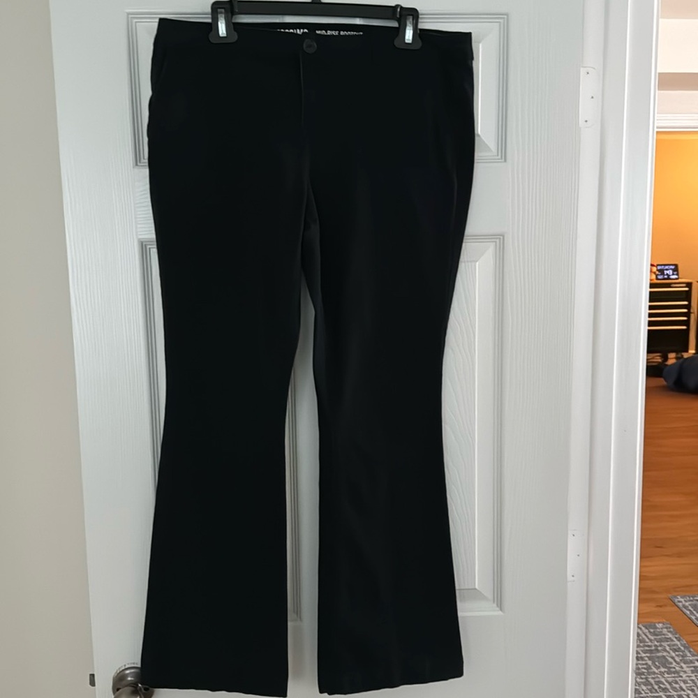 Mid rise, bootcut, casual black pants from Target